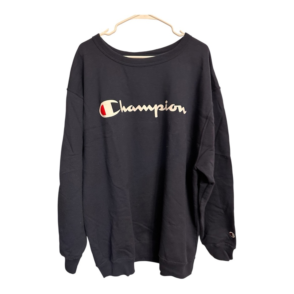 Champion Sweatshirt Mens 3XL Tall Crewneck Pullover  Big And Tall Navy READ